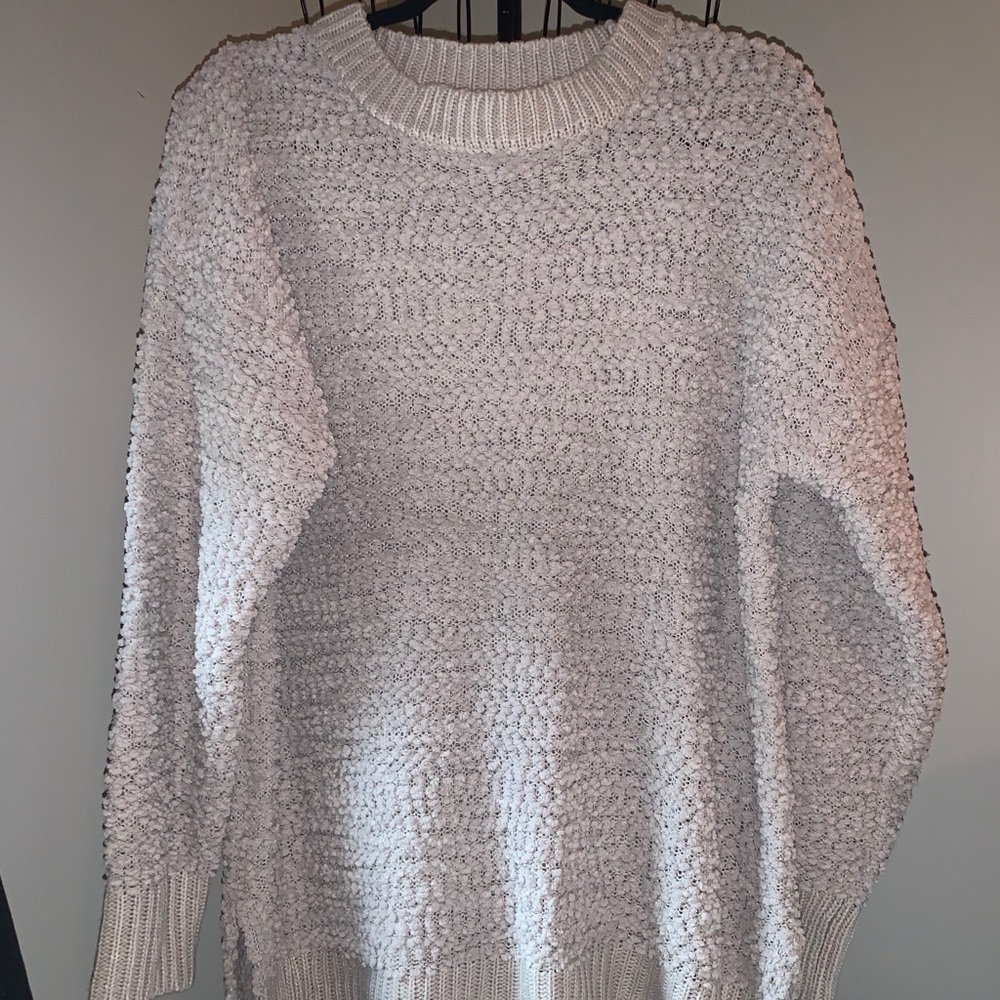 Zenana Premium Soft Gray Popcorn Sweater XL